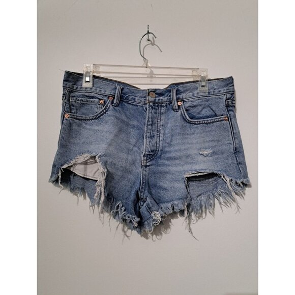 We The Free Blue denim high waisted short shorts size 27 - Picture 1 of 8